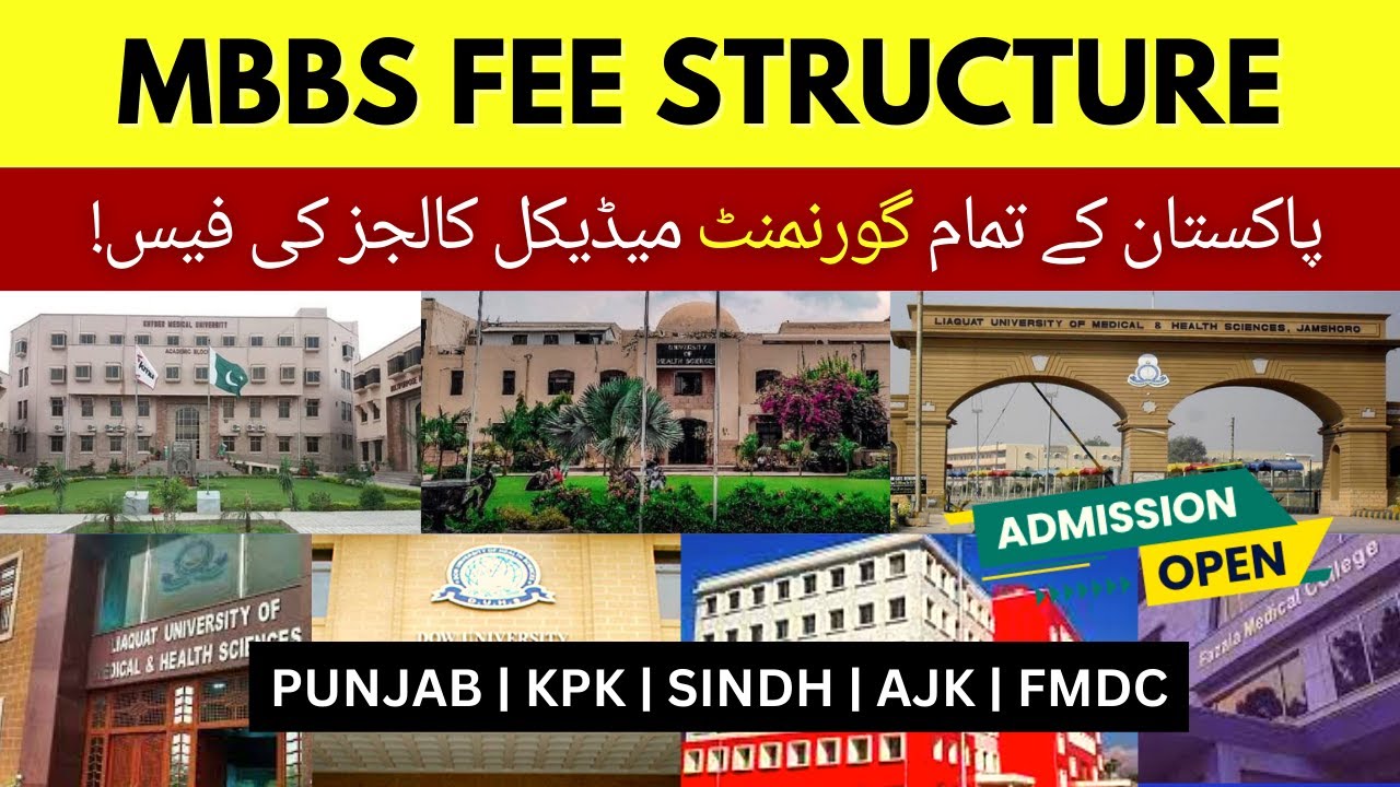 MBBS Fee Structure in All Government Medical Colleges Pakistan | UHS, SZABMU, KMU, JSMU