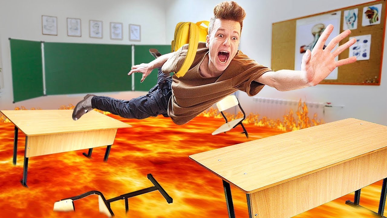 IL PAVIMENTO &Egrave; LAVA a SCUOLA ! =Sfida Estrema=