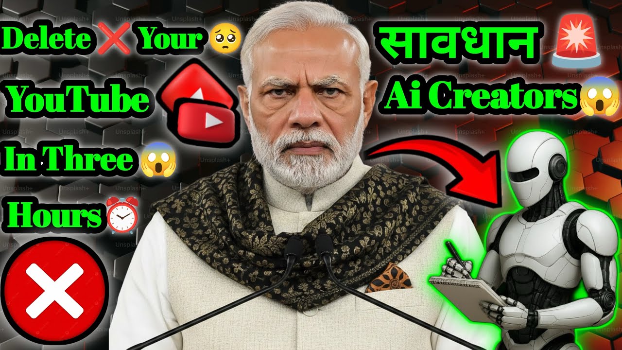 आपका YouTube चैनल Delete हो जाएगा | Ai 🤖 Content Per Government का नया नियम 😱| जल्दी जानलो ये 😳