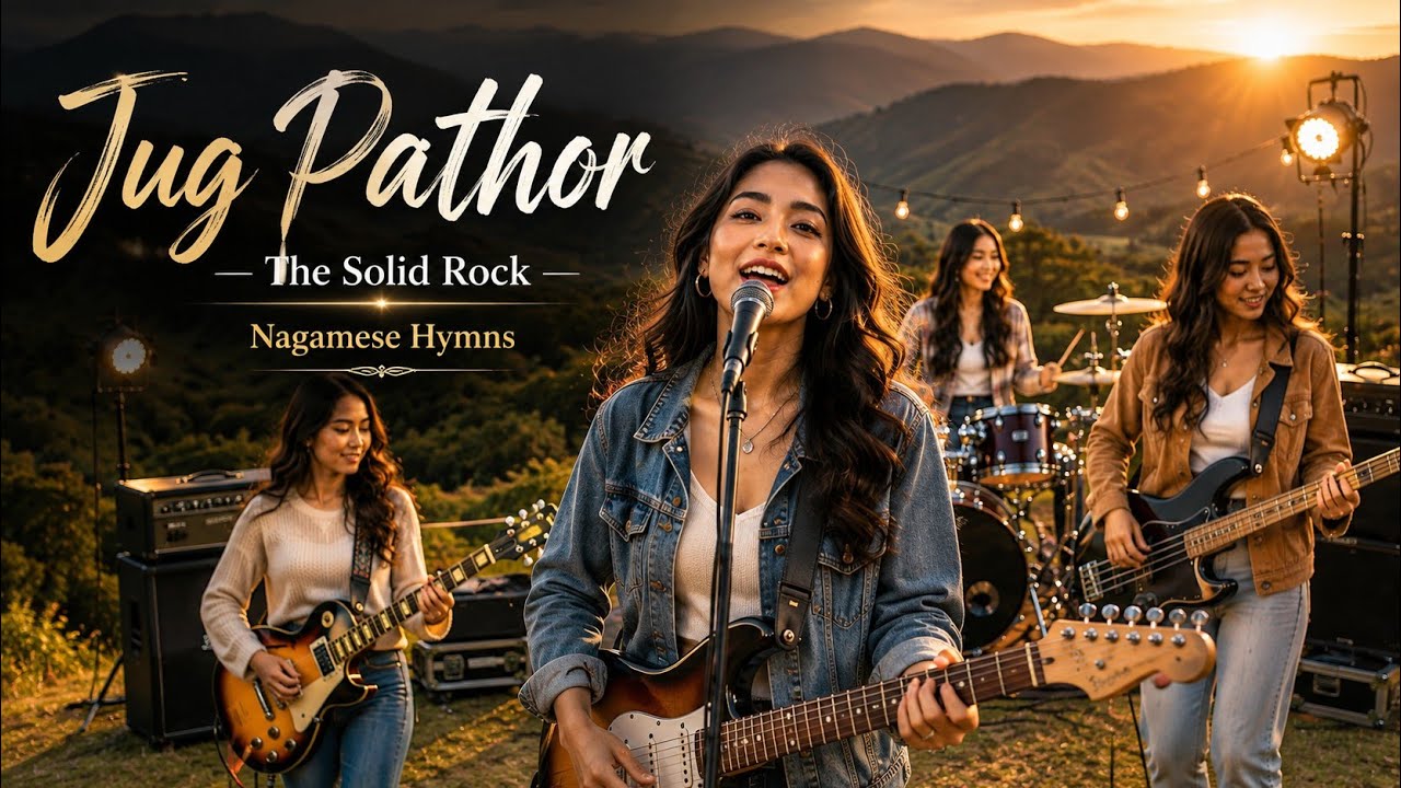 Jug Pathor (The Solid Rock) Nagamese Hymnal Cover Song | Lyrics Video | Nagamese Gospel Song 