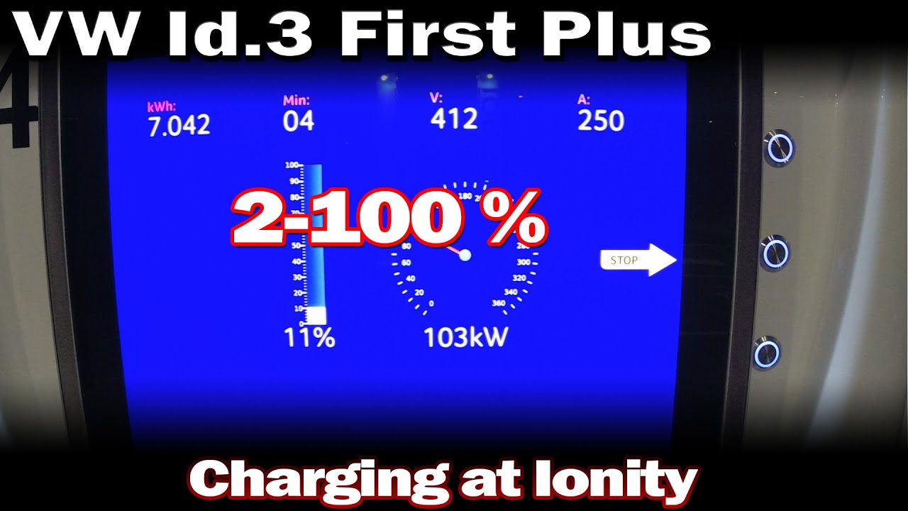 VW Id.3 First Edition Plus 58 kWh - Charging Test 2-100% at Ionity with 103 kW