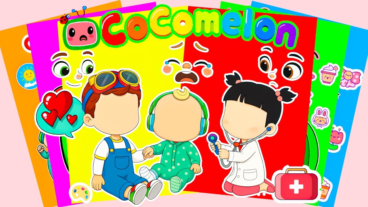 【Paper DIY】Decorate Sticker Book  with JJ Worried At The Hospital While CeCe And Cody Comfort Him