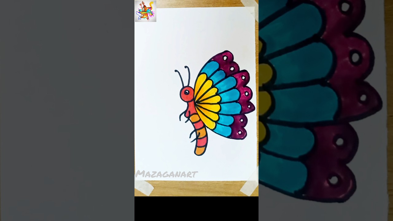 Mesmerizing Butterfly Drawing with Colors | Relaxing Art Reel #butterflydrawing  #colorfuldrawing
