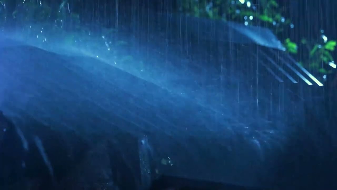 Heavy Rain Falling on a Tin Roof at Night | Real Natural Roof Rain Sounds