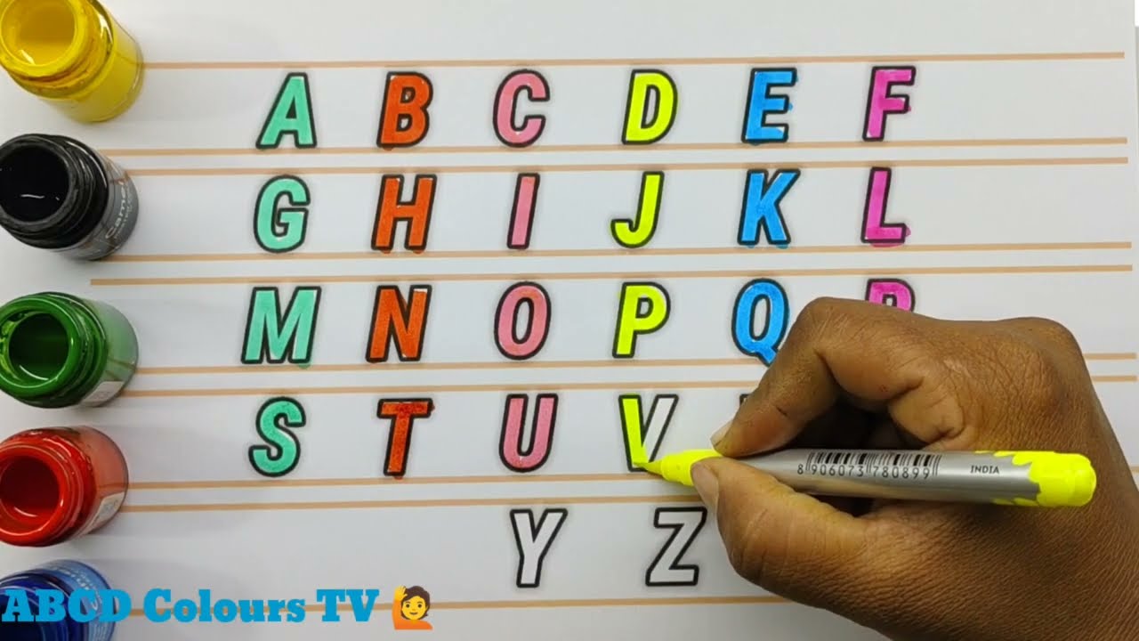 ABCD Colours TV 🙋 🖌️,A to Z Alphabet Watercolor Painting | Kids Learning ABCD Colours