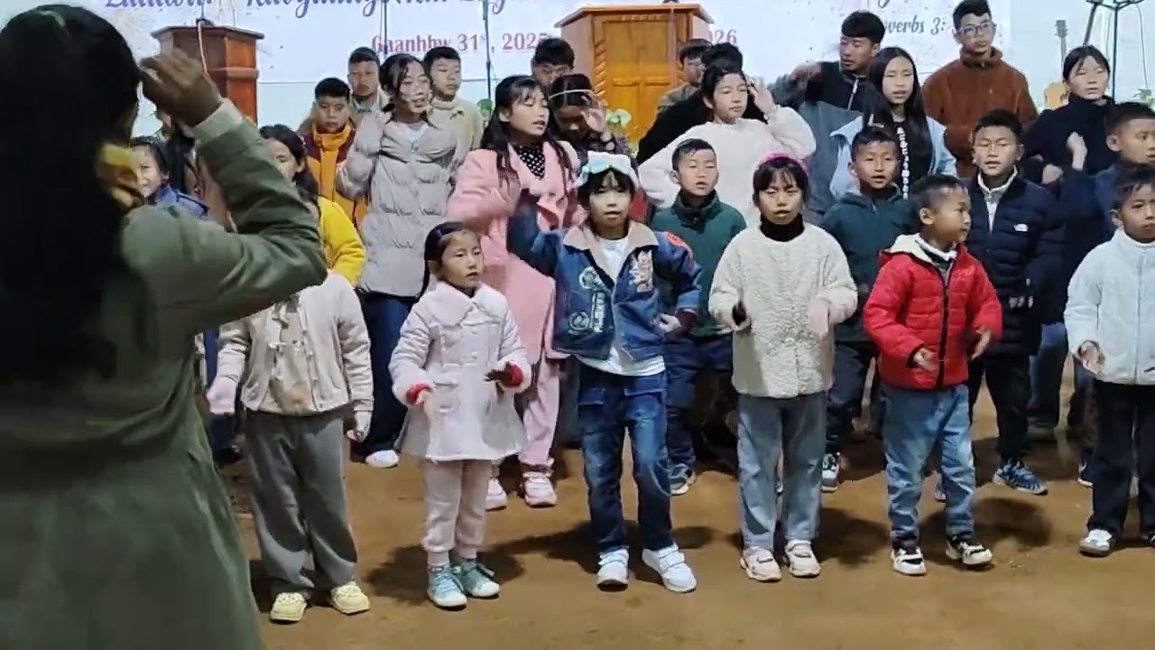 Upar upar song by sunday school students, Zeihkuluang village 