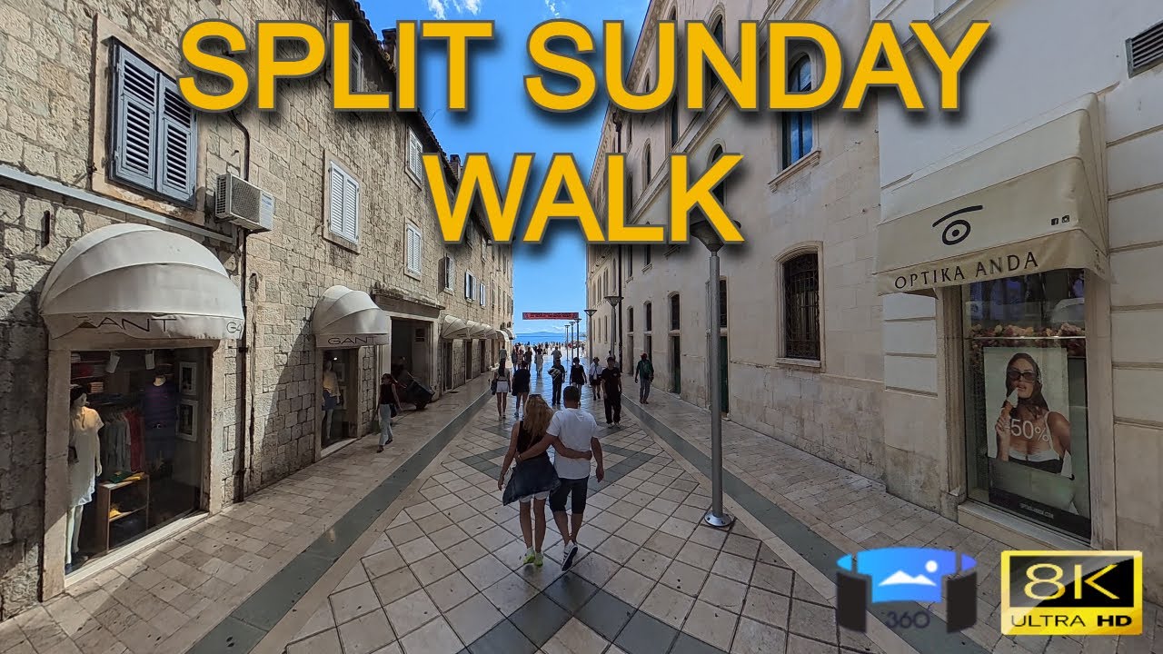 🌆 Split Croatia 360° Virtual Walk | Late Summer Sunday in Marmontova Street ➡️ Riva 🌴🚶‍♂️✨