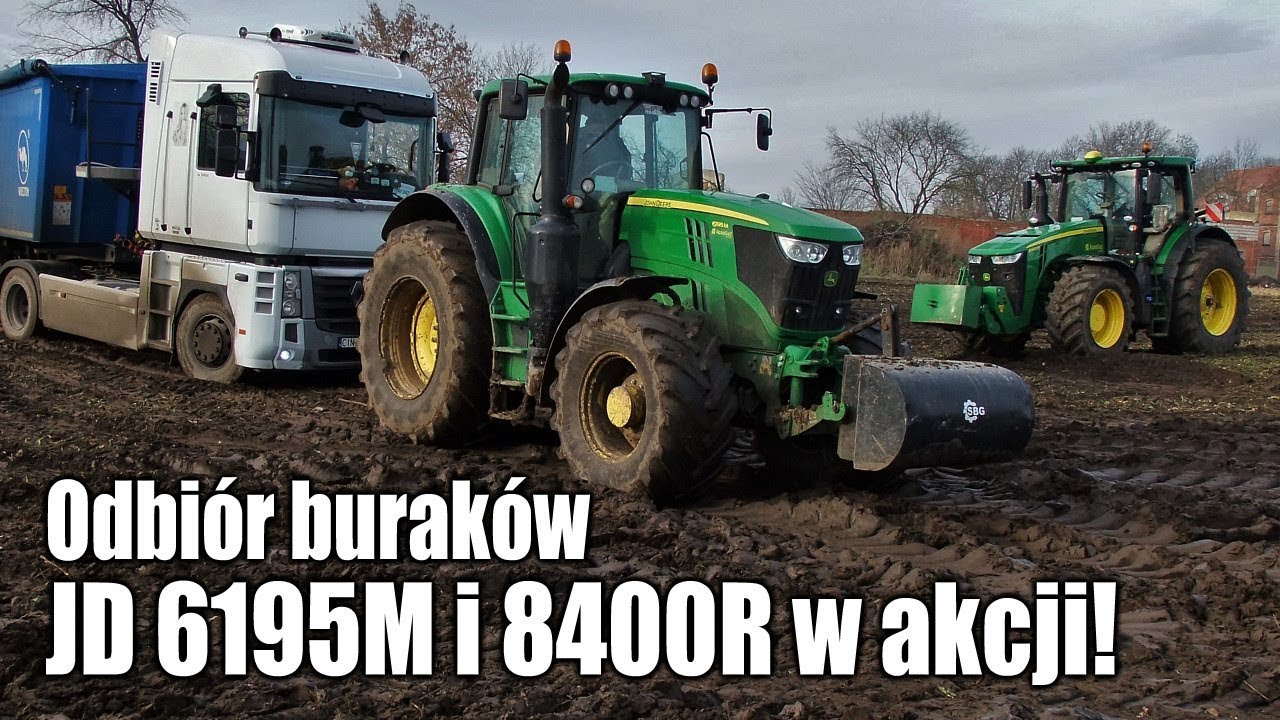 John Deere 6195M I 8400R w akcji! Grudniowy odbiór buraków na Kujawach