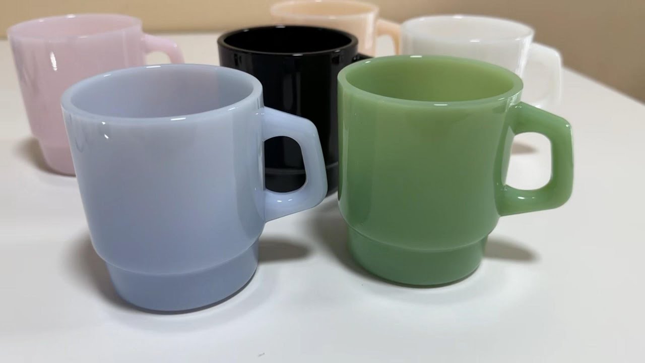 Custom Vintage Jade Glass Coffee Mug   8 oz