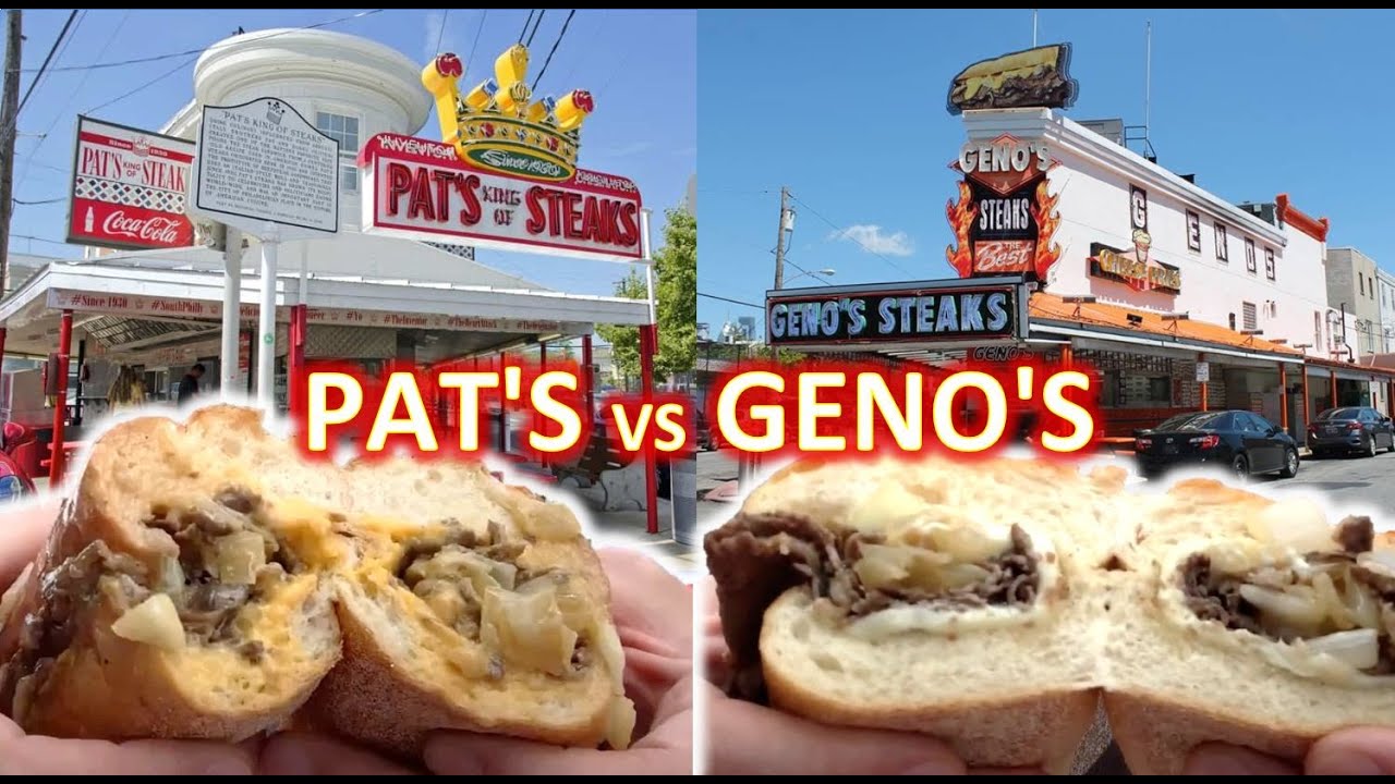 Philly Cheesesteak SHOWDOWN!  Pat's vs Geno's and Cheez Whiz vs White American Cheese!