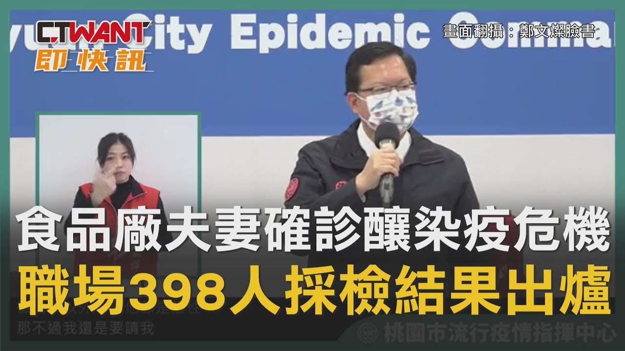 CTWANT 周刊王 即時新聞 / 食品廠夫妻確診釀染疫危機　職場398人採檢結果出爐