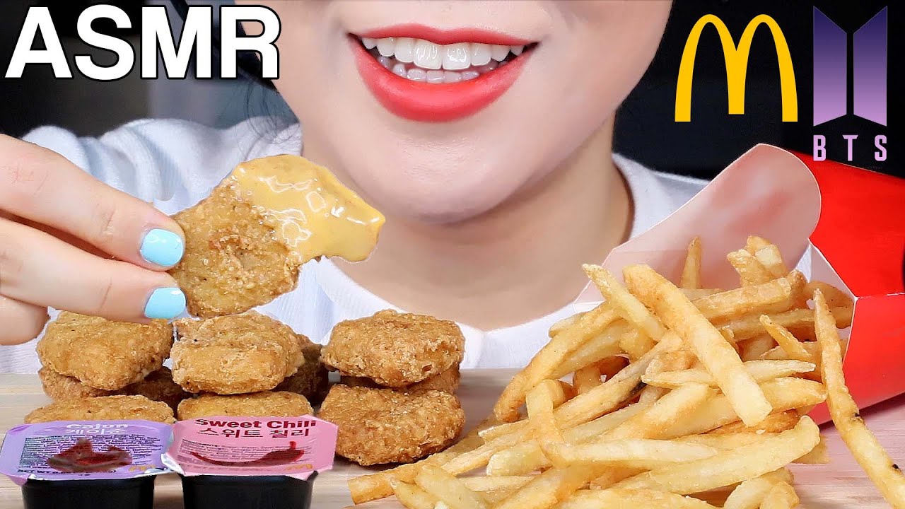 ASMR McDonald's BTS Meal 맥도날드 방탄소년단 메뉴 먹방 Eating Sounds Mukbang