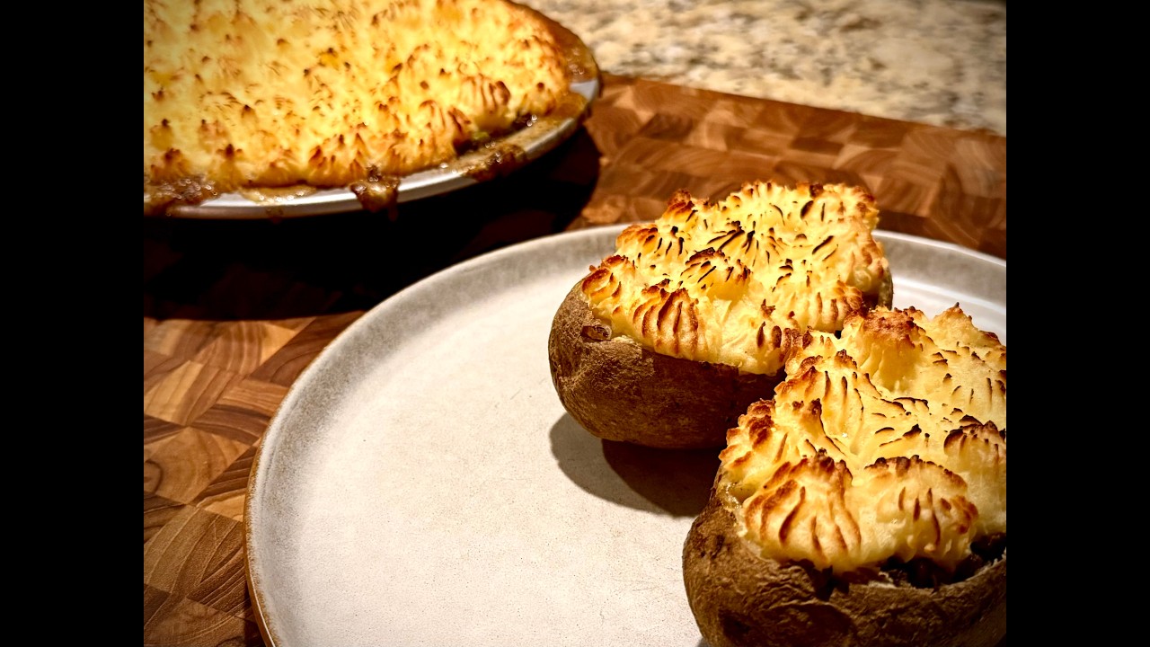 Cottage Pie Twice Baked Potatoes; Watch for secret tip to make your gravy more flavorful