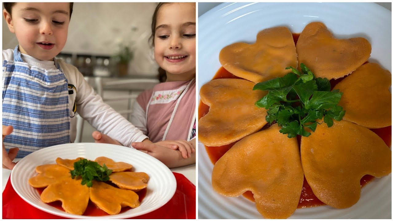 ❤️🥟Ravioli di ricotta a forma di cuore 💖