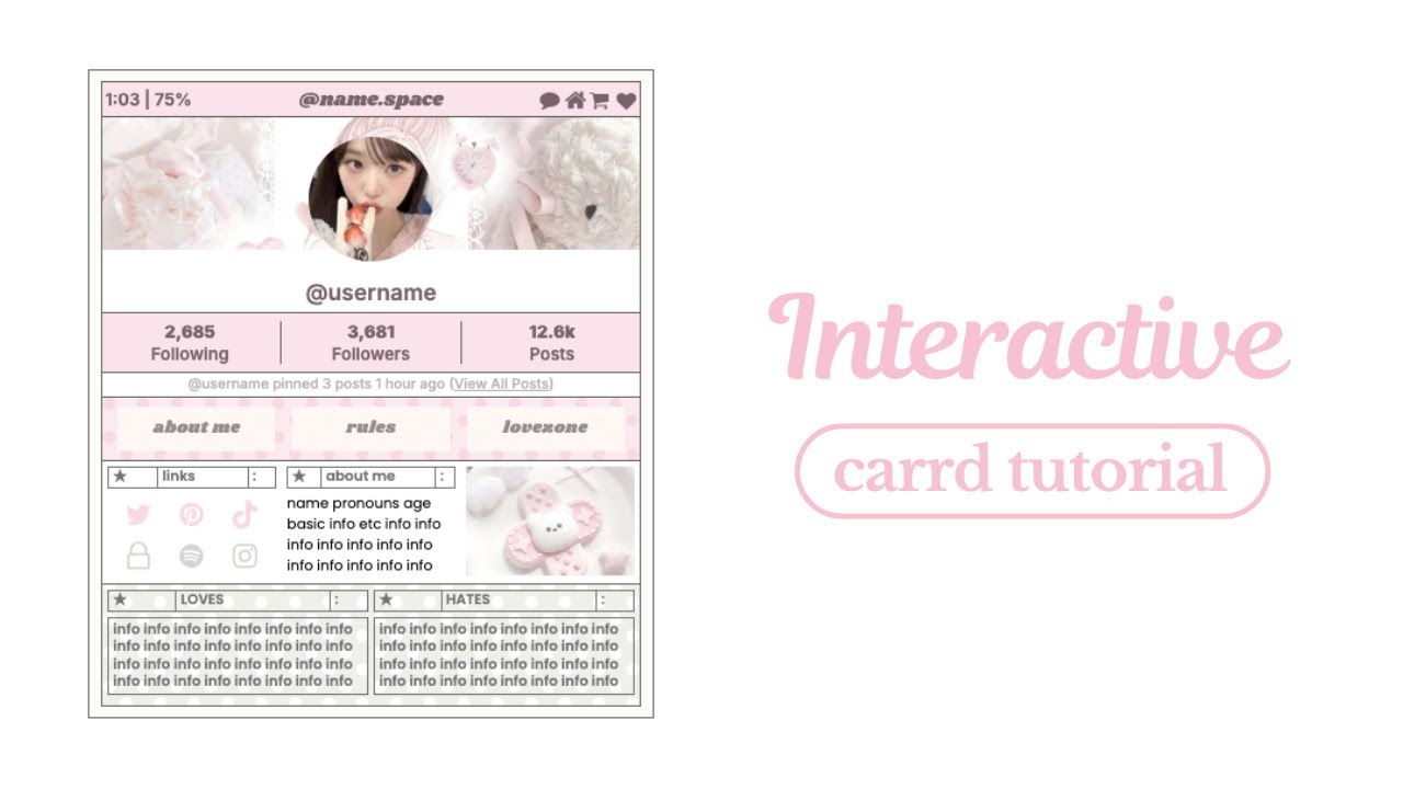cute interactive carrd tutorial - ib iabiom