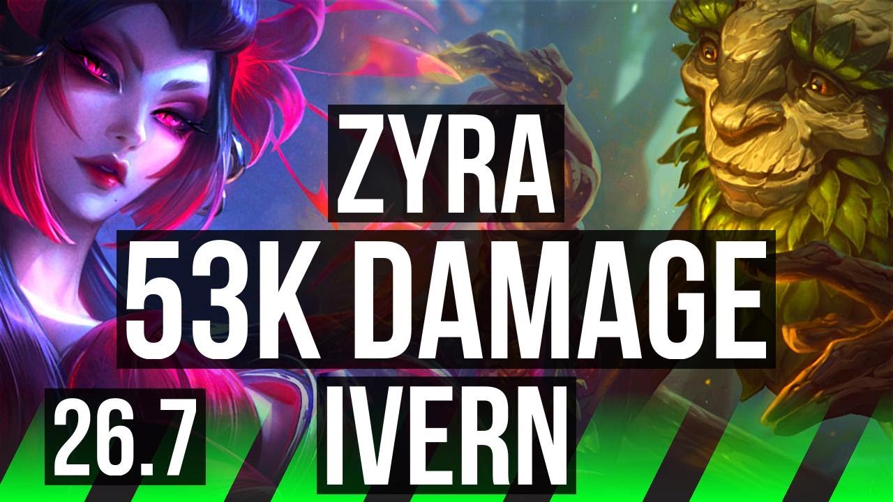 ZYRA vs IVERN (JGL) | Good KDA: 15/1/18, 53K damage | NA Master | 26.7