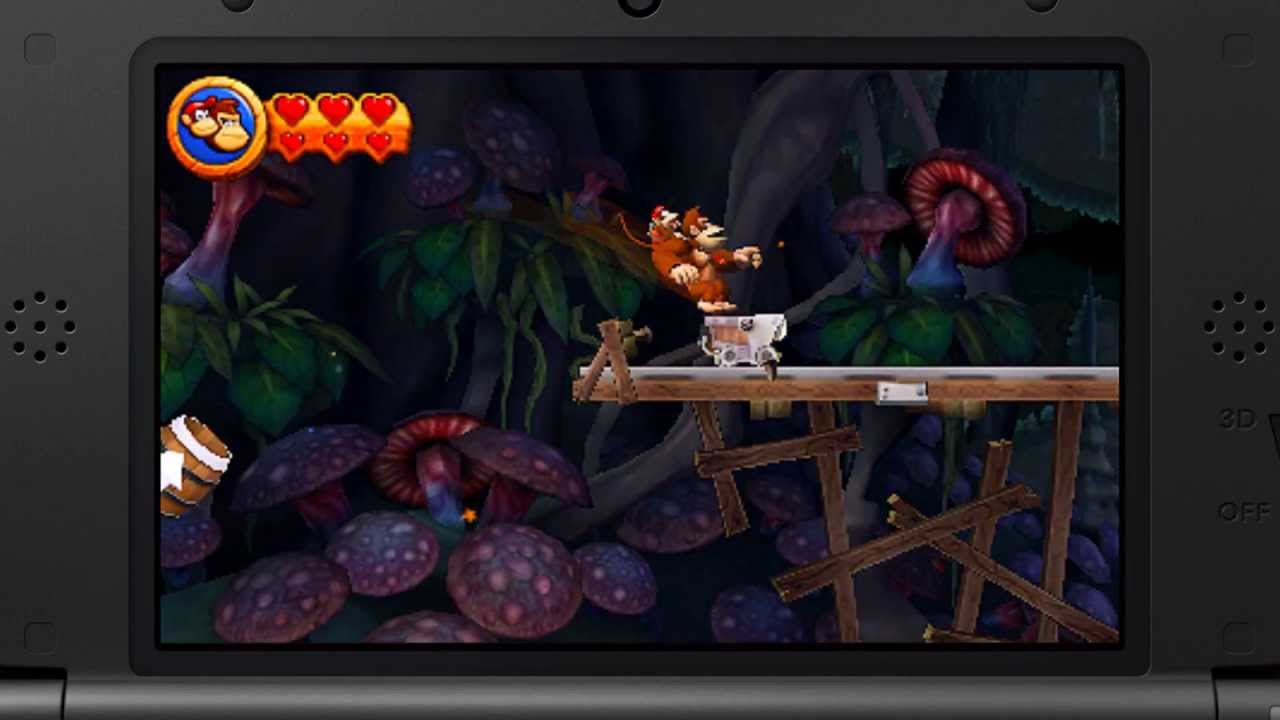 Gameplay - Donkey Kong Country Returns 3D (Minecart Mayhem)