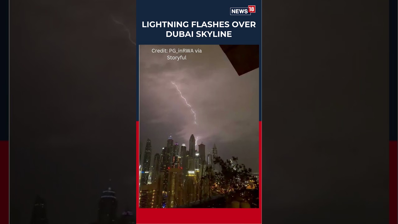 Dubai Storm | Lightning Storm Lights Up Dubai Skyline in Stunning Night Display | N18S