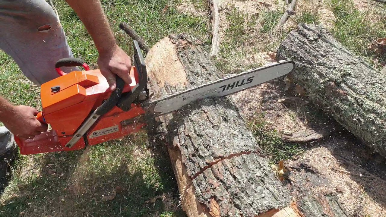 Husqvarna 3120 xp cutting  oak