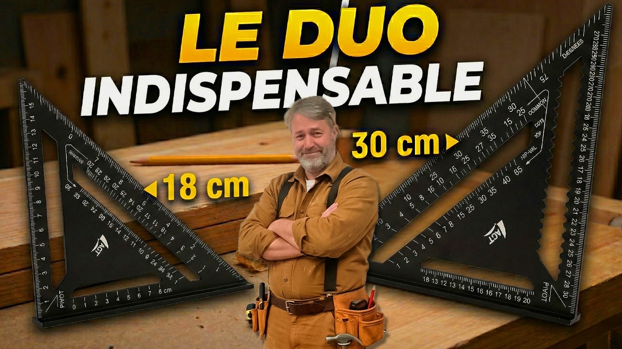 2 équerres de charpentier 18 et 30 cm AGT [PEARLTV.FR]