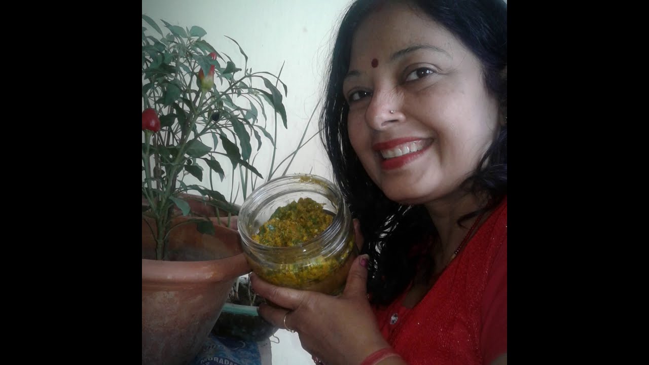 Green Chilli Pickle at Instant  ( with Ginger and Garlic ) by leena's kitchen
