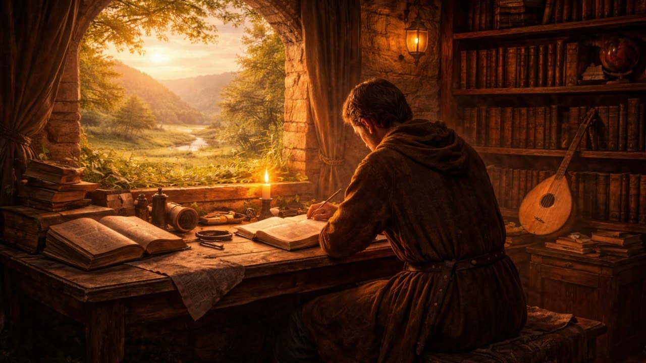 O Bardo do Conhecimento Antigo – Melodia Medieval Suave para Estudar e Relaxar