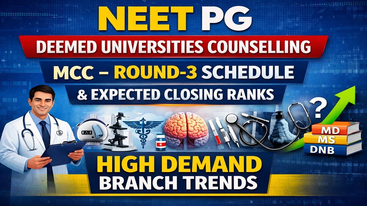 NEET PG Deemed Universities Counselling MCC R3 Schedule & Expected Closing Ranks High Demand Branch