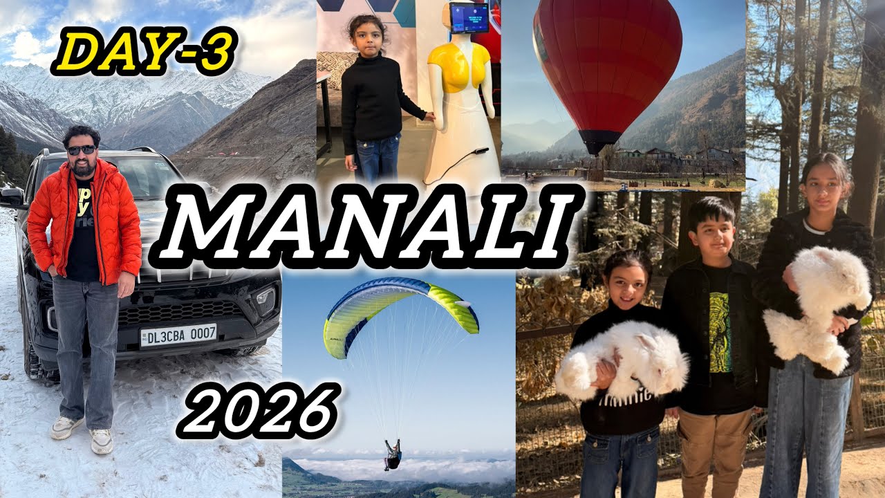 Bacho ki mooj  || Manali 2026 || Manali weather #snowfall #manalisnow #snow #manalivlog 