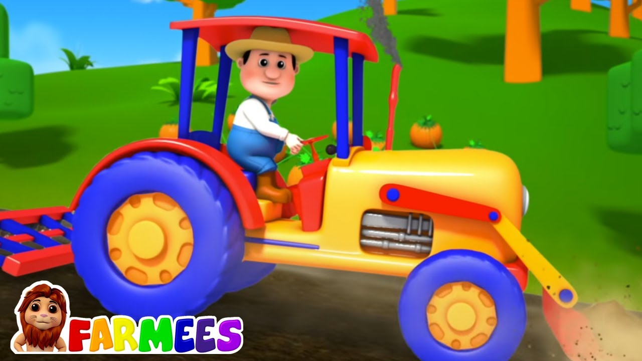 O Trator Rodas Vão Girar e Girar | Musica para Bebes | Educação | Canções de Veículos
