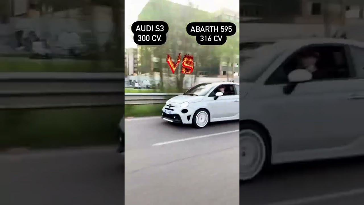 Audi S3 vs 300hp abarth!😮&zwj;💨 #abarth #audi #595 #300hp #shorts #race #cars #fast