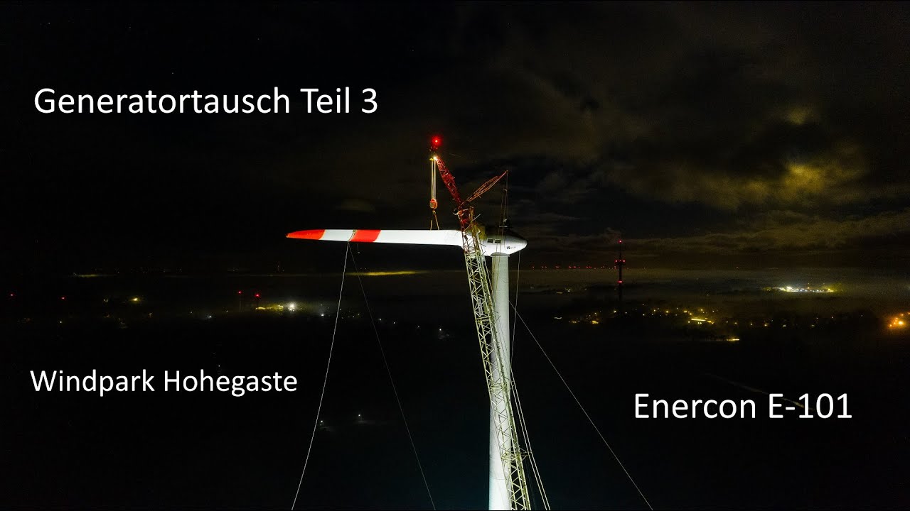 Generatortausch Enercon E-101 Windpark Hohe Gaste Teil3 / DJI Air 2S | 4K
