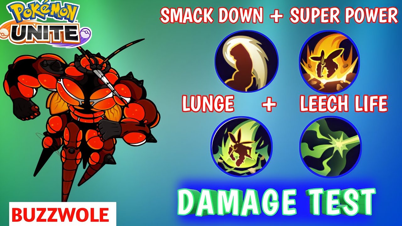 BUZZWOLE ALL MOVESET DAMAGE TEST|| BUZZWOLE BEST BUILD AND GUIDE|| POKEMON UNITE