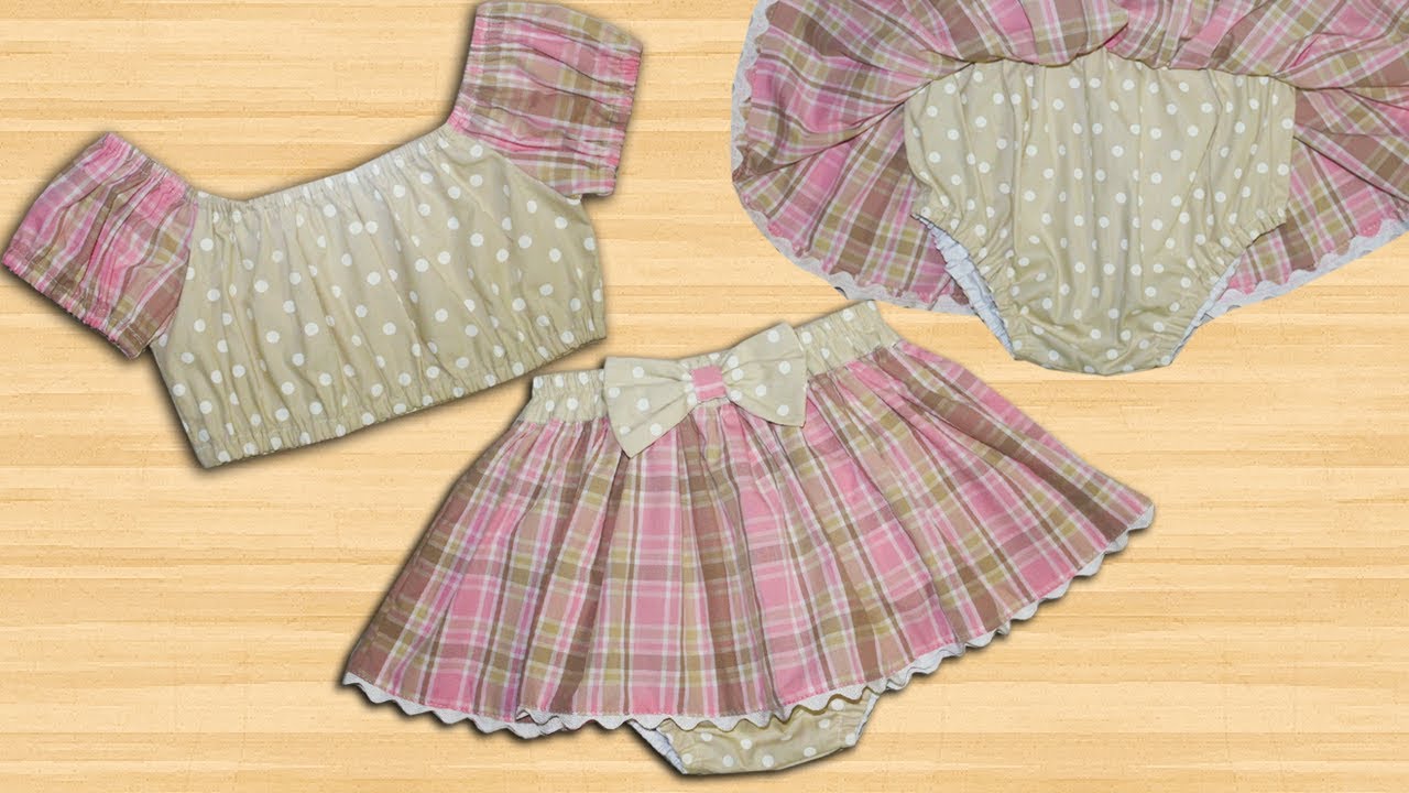 🌸 MOLDE GRÁTIS KIT INFANTIL TOP CIGANINHA + SAIA COM TAPA FRALDA | Artesanato Passo-a-Passo