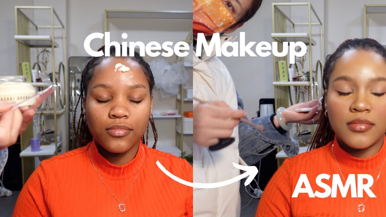 ASMR: 💕✨CHINESE MAKEUP ARTIST DID MY MAKEUP | Black Woman ASMR | Makeup Therapy 💖