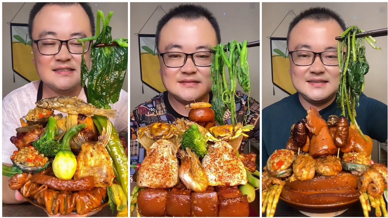 Mukbang#72 :Eat belly pork, 😋😋 Fried skewers. Noodles 🍜🍜#belly #mukbang #yummyfood
