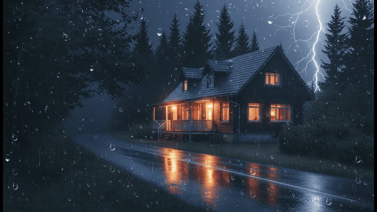Heavy Rain & Thunderstorm — Let the Night Calm Your Mind and Bring Deep Sleep 🌩️🌙