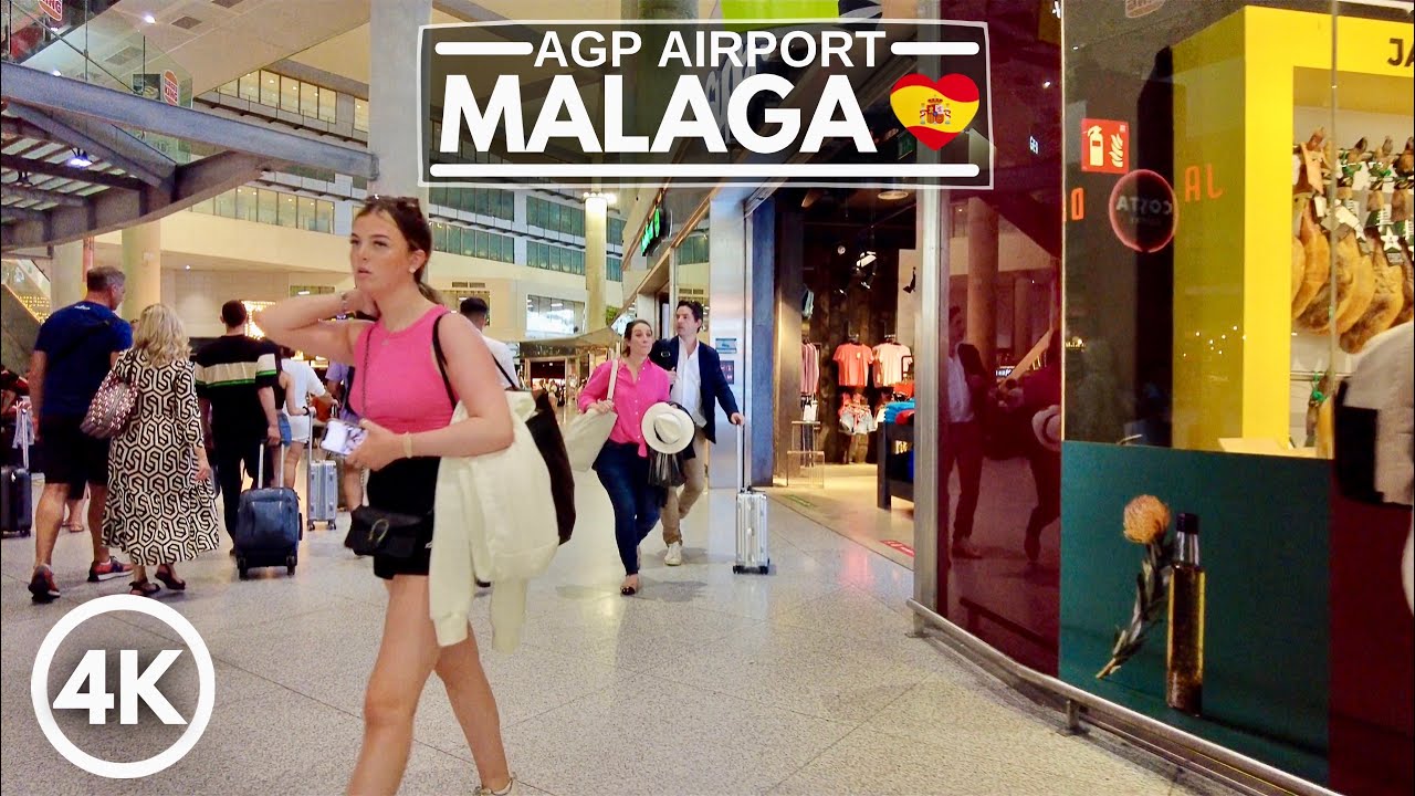Málaga Spain Airport Walking Tour in July 2022 - Málaga AGP Aeropuerto 4K