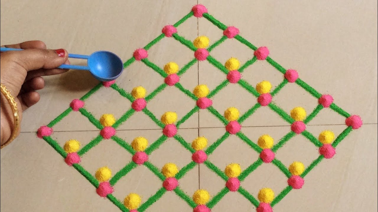 Easy Diwali Rangoli design | Deepavali kolam Beautiful Rangoli | ரங்கோலி கோலங்கள் रंगोली डिजाइन