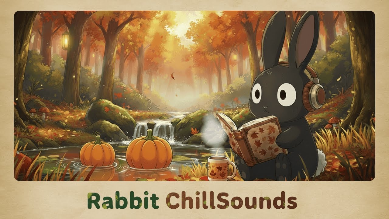 Relaxing with a book and pumpkins under autumn trees. | music for reading, sleeping & stress relief