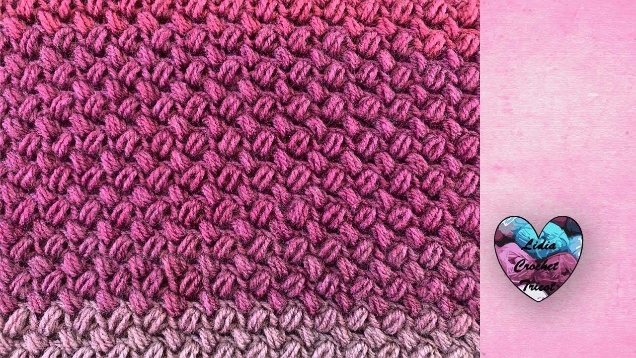 Point puff incliné crochet 