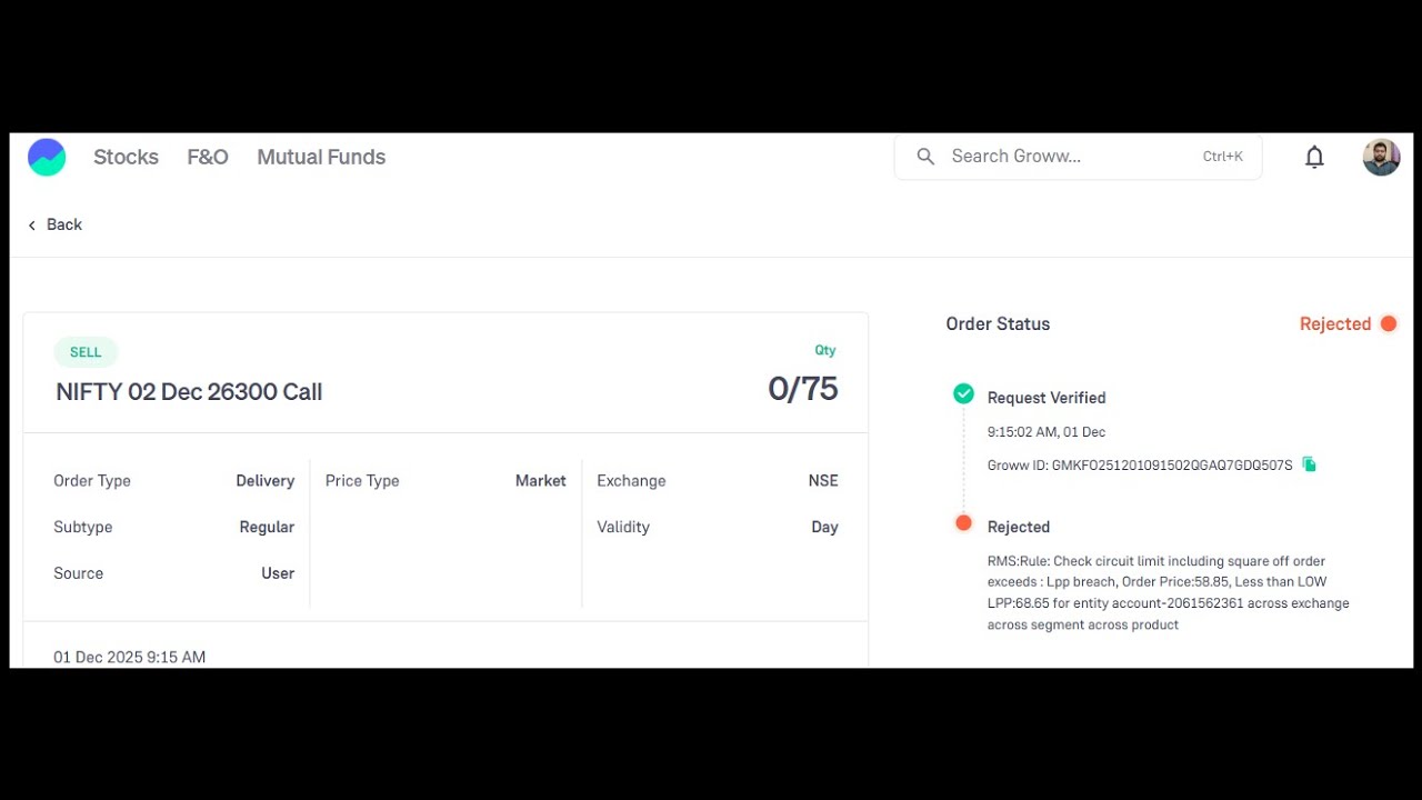 Мошенничество с правилами RMS, применяемое NSE и приложением GROWW в торговле опционами