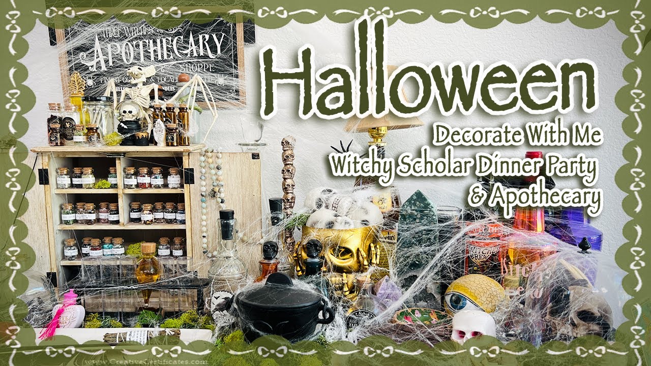💀 Halloween Decorate With Me Pt 2 / Witches Apothecary / Witchy Scholar Dinner Party / Dark Academia