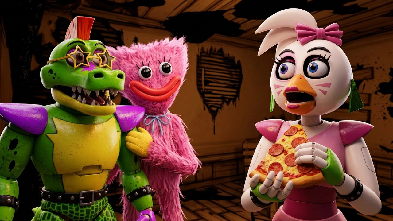 Giga Monty, Kissy Missy i Chica w świecie Bendy &ndash; staliśmy się mali! FNAF COOP Poppy Playtime VR