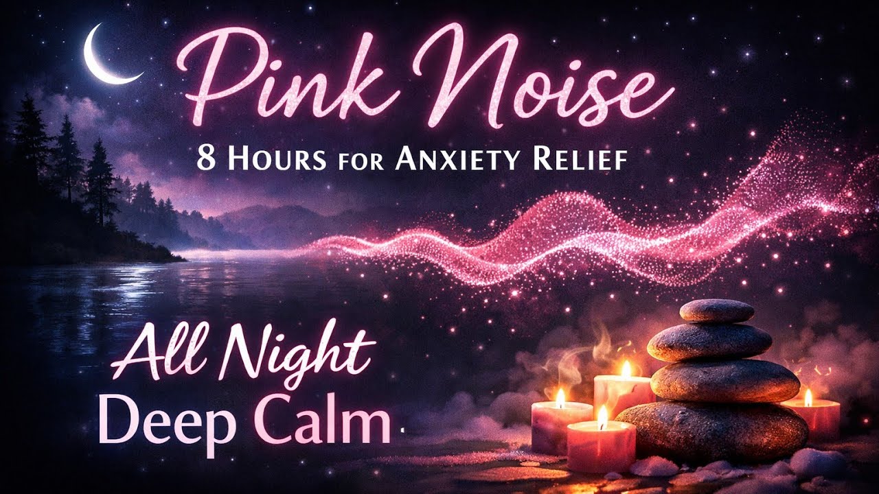 Pink Noise 8 Hours for Anxiety Relief | All Night Deep Calm