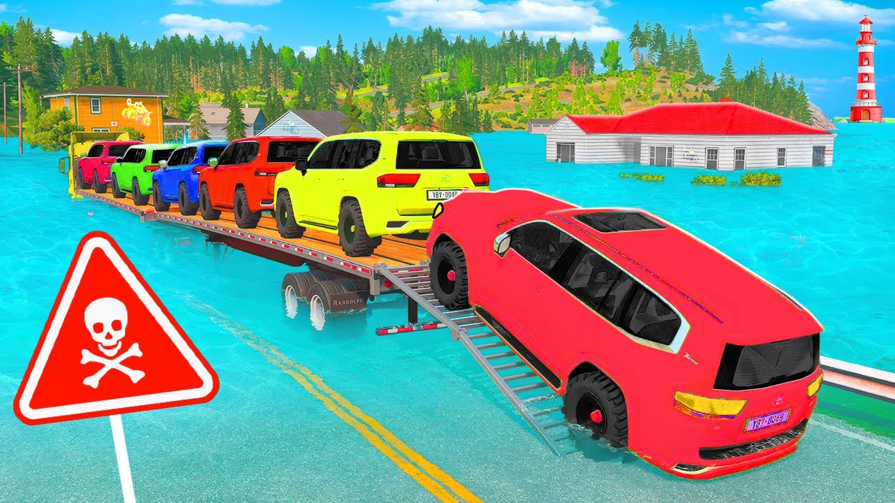 Happy Trucks vs Downhill REVERSED Speed Bumps | Funny Weird Physics | BeamNG Ep.16 🚗