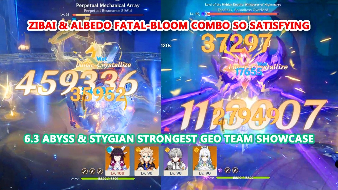 Zibai & Albedo Fatal-Bloom Combo So Satisfying : 6.3 Abyss & Stygian Strongest Geo Team Showcase