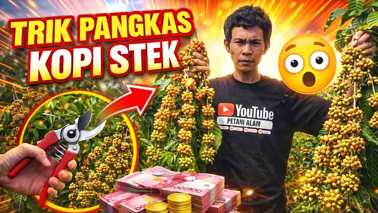 Cara pangkas kopi stek yang benar agar berbuah lebat//petani alam
