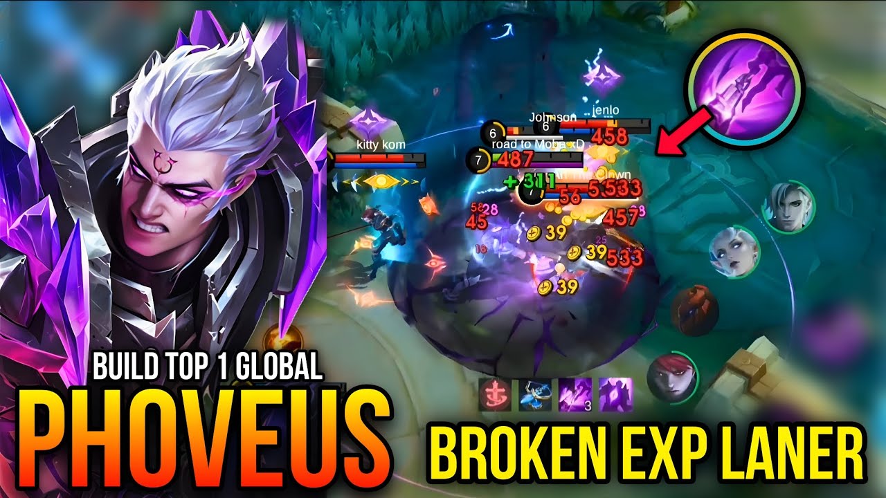 100% Super AOE Damage!! Phoveus Broken Exp Laner!! - Build Top 1 Global Phoveus ~ MLBB