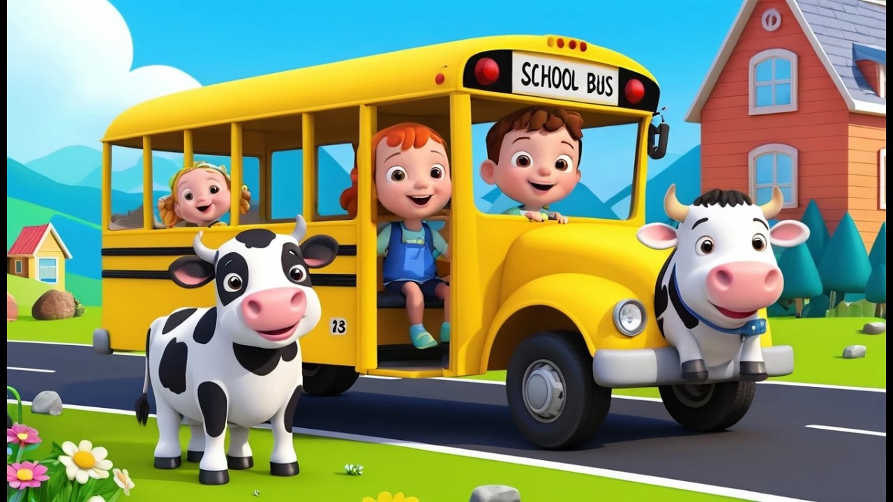 Une vache part a l aventure dans un bus s