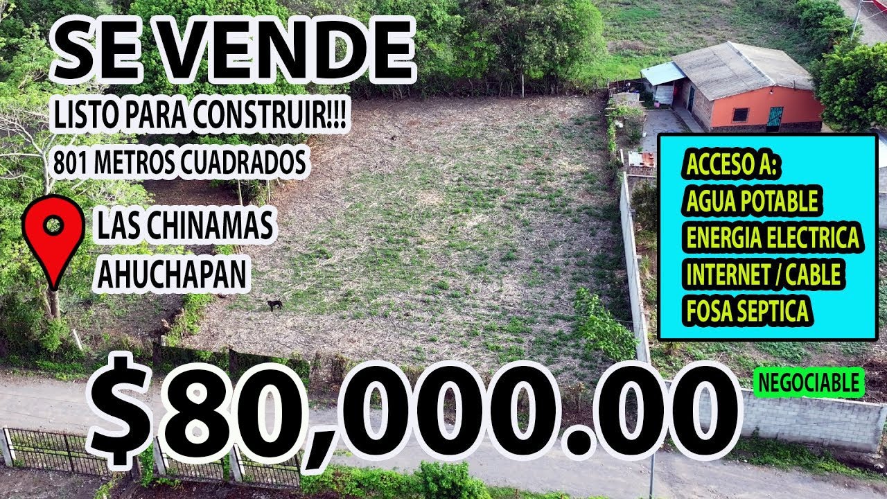SE VENDE TERRENO GRANDE LISTO PARA CONSTRUIR CASA O AIRBNB LAS CHINAMAS AHUACHAPAN | CRV EL SALVADOR